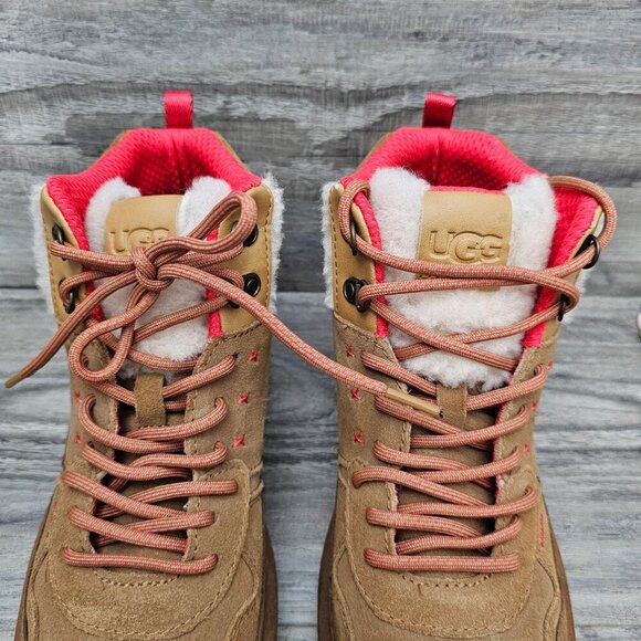 UGG Women's Highland Hi Heritage Suede Sherpa Tan Hiking Boot - Picture 6 of 14